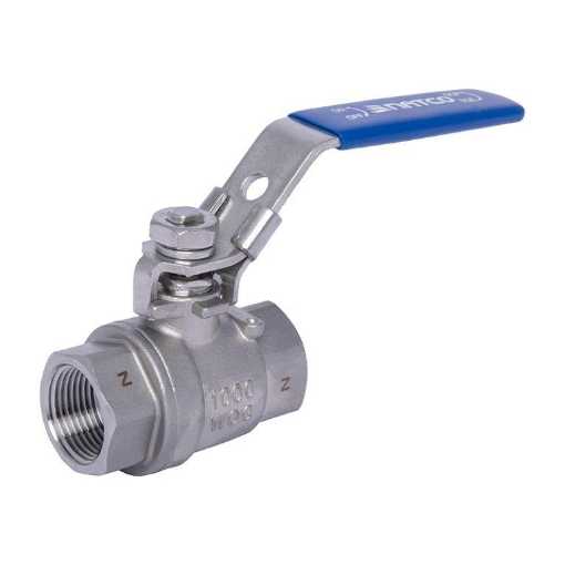 Picture of Ball Valve,Natco,EB-210E, 2piece,full bore,DN25mm,
screwed NPT female x female,1000wog,316 stainless steel,
handlever operated