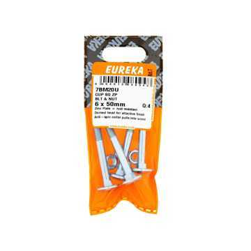 Picture of CUP SQUARE ZINC PLATED BOLT & NUT 6X50MM Q:4 EUREKA