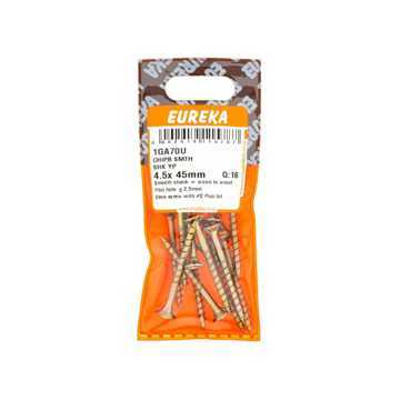 Picture of CHIPBOARD SCREW SMOOTH SHANK YELLOW PASSIVATED 4.5X45MM Q:16 EUREKA