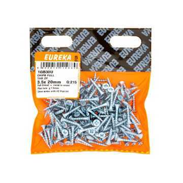 Picture of CHIPBOARD SCREW FULL THREAD ZINC PLATED 3.5X20MM Q:215 EUREKA