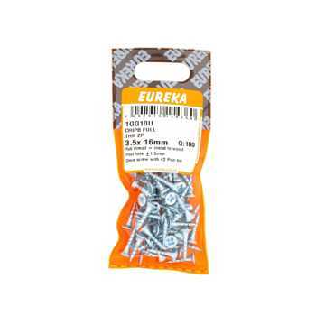 Picture of CHIPBOARD SCREW FULL THREAD ZINC PLATED 3.5X16MM Q:100 EUREKA
