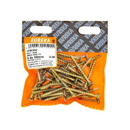 Picture of CUT-SCREW™ SMOOTH SHANK YELLOW PASSIVATED 5.0X50MM Q:40 EUREKA