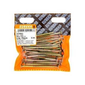 Picture of CUT-SCREW™ SMOOTH SHANK YELLOW PASSIVATED 5.0X75MM Q:35 EUREKA