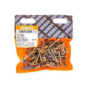 Picture of CUT-SCREW™ SMOOTH SHANK YELLOW PASSIVATED 5.0X30MM Q:75 EUREKA