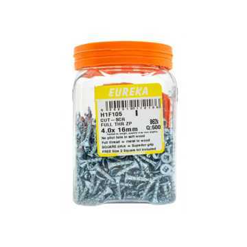 Picture of CUT-SCREW™ FULL THREAD ZINC PLATED 4.0X16MM Q:500 EUREKA