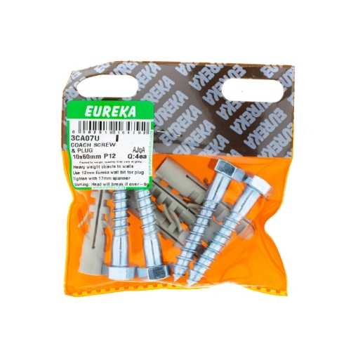 Picture of COACH SCREW & PLUG 10X60MM (PLUG 12MM) Q:4 EUREKA