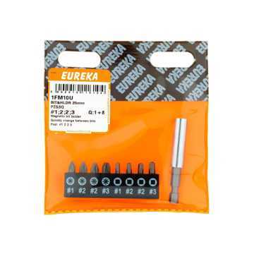 Picture of BIT & HOLDER 25MM POZI & SQUARE NO 1;2;2;3 Q:1+8 EUREKA