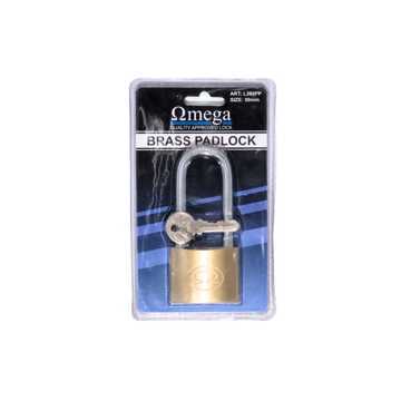 Picture of PADLOCK BRASS LONG SHACKLE 50MM OMEGA