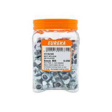 Picture of NUT NYLOCK ZINC PLATED 8MM M8 Q:200 EUREKA