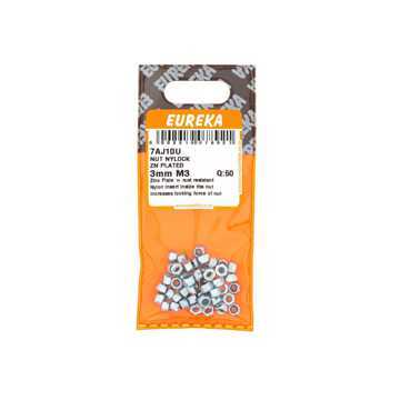 Picture of NUT NYLOCK ZINC PLATED 3MM M3 Q:50 EUREKA