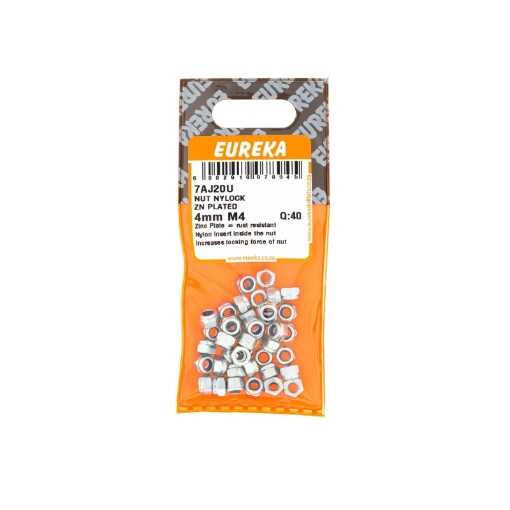 Picture of NUT NYLOCK ZINC PLATED 4MM M4 Q:40 EUREKA