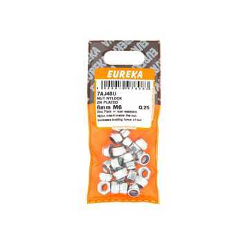 Picture of NUT NYLOCK ZINC PLATED 6MM M6 Q:25 EUREKA
