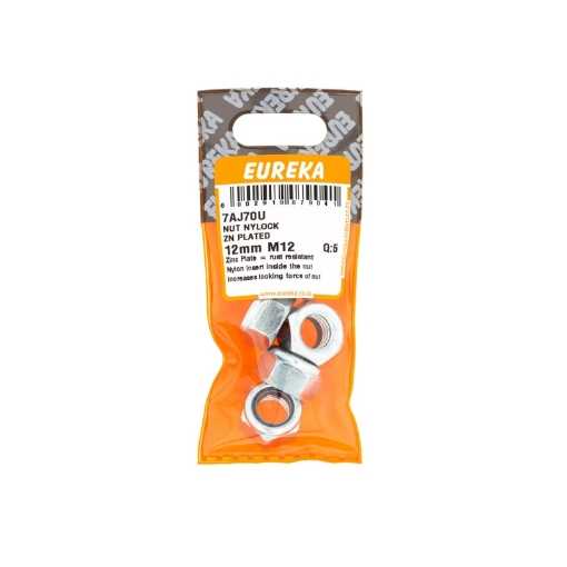 Picture of NUT NYLOCK ZINC PLATED 12MM M12 Q:5 EUREKA