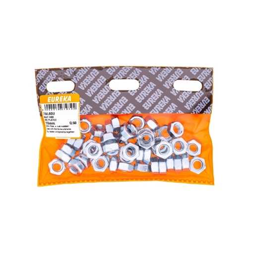 Picture of NUT HEX ZINC PLATED 10MM Q:50 EUREKA