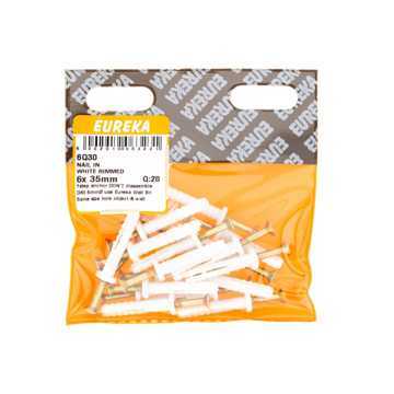 Picture of NAIL IN WHITE RIMMED 6X35MM Q:20 EUREKA