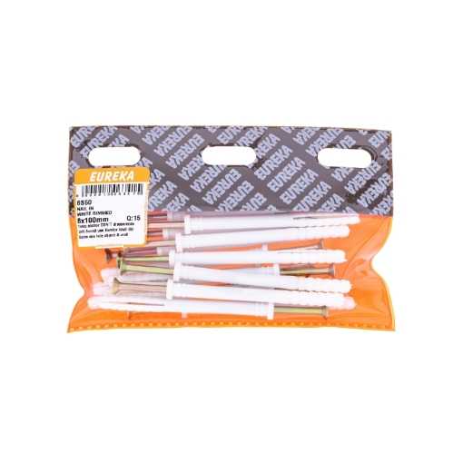 Picture of NAIL IN WHITE RIMMED 8X100MM Q:15 EUREKA