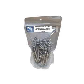 Picture of ROOF SCREW METALFIX CLASS 3 ZINC PLATED WAFER HEAD 12X65MM Q:100
