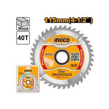 Picture of CUTTING BLADE TUNGSTEN CARBIDE TIPPED FOR WOOD CUTTING 115MMX40 TEETH INGCO