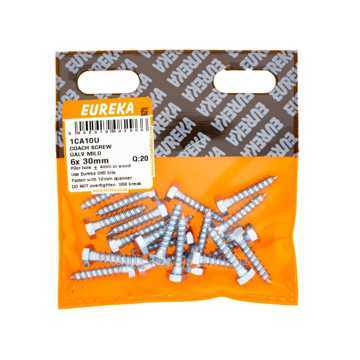 Picture of COACH SCREW GALVANISED MILD 6X30MM Q:20 EUREKA