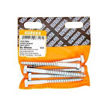 Picture of COACH SCREW GALVANISED MILD 8X90MM Q:6 EUREKA