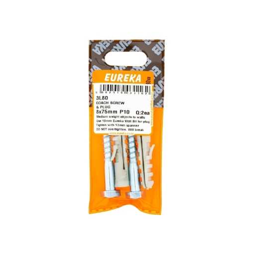 Picture of COACH SCREW & PLUG 8X75MM (PLUG 10MM) Q:2 EUREKA