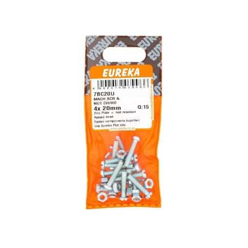 Picture of MACHINE SCREW & NUT CHEESEHEAD 4X20MM Q:15 EUREKA