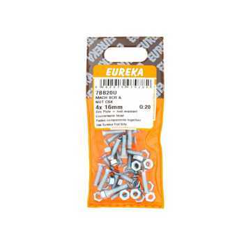 Picture of MACHINE SCREW & NUT COUNTERSUNK 4X16MM Q:20 EUREKA