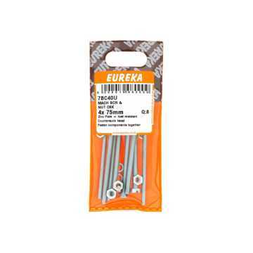 Picture of MACHINE SCREW & NUT COUNTERSUNK 4X75MM Q:8 EUREKA