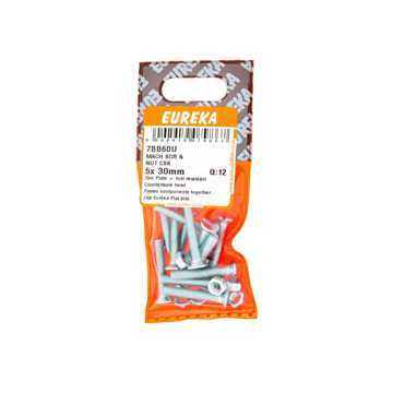 Picture of MACHINE SCREW & NUT COUNTERSUNK 5X30MM Q:12 EUREKA