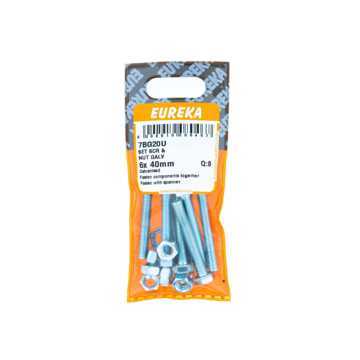 Picture of SET SCREW & NUT GALVANISED 6X40MM Q:8 EUREKA