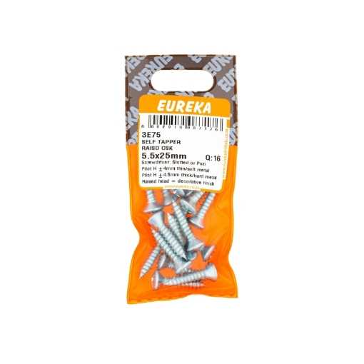 Picture of SELF TAPPING SCREW RAISED COUNTERSUNK 5.5X25MM Q:16 EUREKA