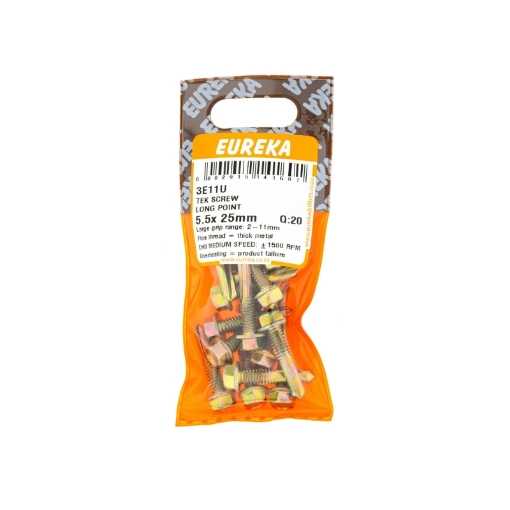 Picture of ROOF SCREW LONG POINT YELLOW PASSIVATED 5.5X25MM Q:20 EUREKA