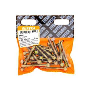 Picture of ROOF SCREW STEEL CLASS 3 YELLOW PASSIVATED 5.5X50MM Q:30 EUREKA