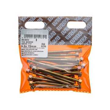 Picture of ROOF SCREW TIMBER TEK 17 CLASS 3 YELLOW PASSIVATED 5.5X70MM Q:25 EUREKA
