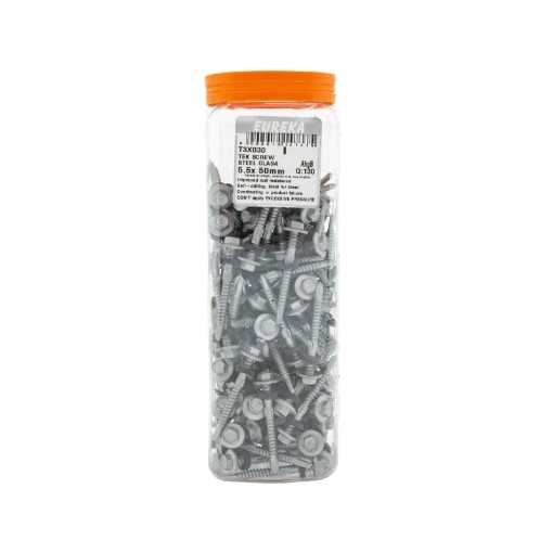 Picture of ROOF SCREW STEEL CLASS 4 ZINC PLATED 12X50MM Q:130 EUREKA