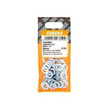 Picture of WASHER FLAT SMALL ZINC PLATED 6MM Q:50 EUREKA