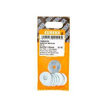 Picture of WASHER MEDIUM ZINC PLATED 6X22X1.5MM Q:10 EUREKA