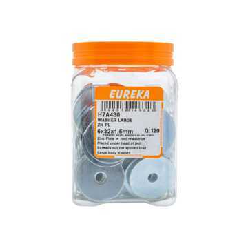 Picture of WASHER LARGE ZINC PLATED 6X32X1.5MM Q:120 EUREKA