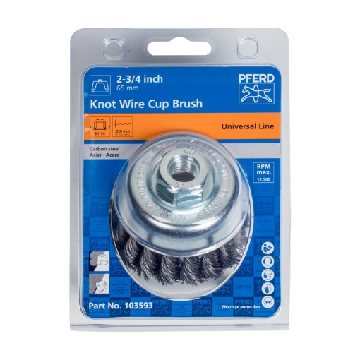 Picture of CUP BRUSH WIRE KNOTTED 65XM14 STEEL 0.5MM PFERD