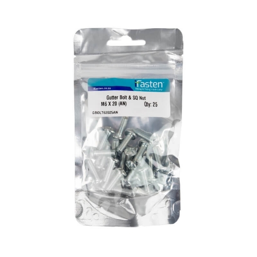 Picture of GUTTER BOLT & NUT 6X20MM Q:25 IFASTEN