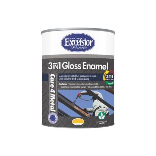 Picture of PAINT 3 IN 1 METAL COAT (MC) GLOSS SUN YELLOW Q:5L EXCELSIOR