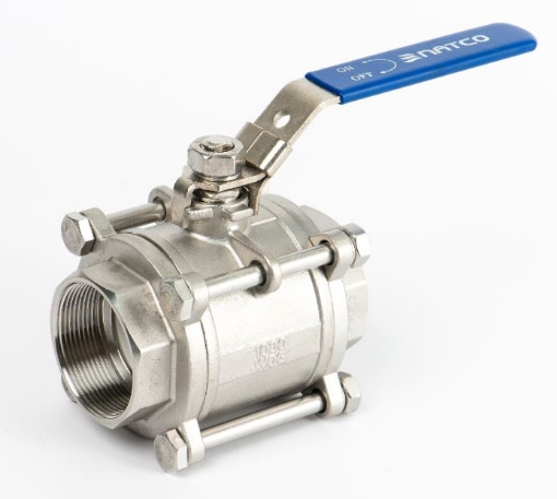 Picture of Ball Valve,Natco,3piece,full bore,DN100mm,
butt weld,1000wog,316 stainless steel,handlever operated
