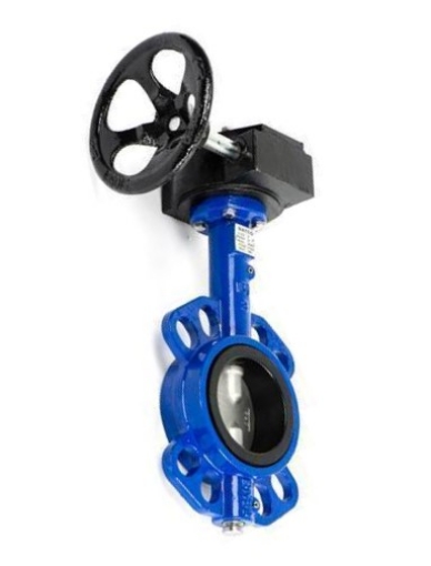 Picture of Butterfly Valve,Natco,Standard PN10,DN450mm,Wafer type
multidrilled,Body-Ductile iron,Shaft-410 stainless steel,
Disc-304 stainless steel,Liner-NBR rubber,Gearbox operated