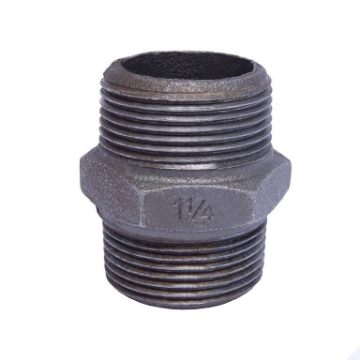 Picture of NIPPLE EN10242 MALLEABLE CAST BLACK MECH 15 x HEX