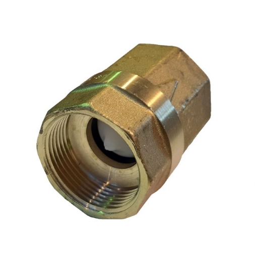 Picture of Non-return Valve,Enolgas,Eurostop H151,DN 10mm,
screwed BSP female x female, vertical spring loaded,
PN50 rated, brass with plastic internals